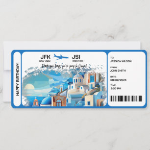 Surprise Boarding Pass Ticket Greece Skiathos Invitation