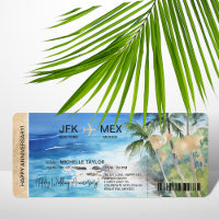 Surprise Boarding Pass Trip Ticket Palm Caribbean