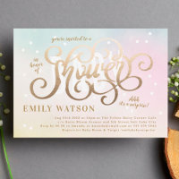 Surprise Boy or Girl Gold Lettering Baby Shower