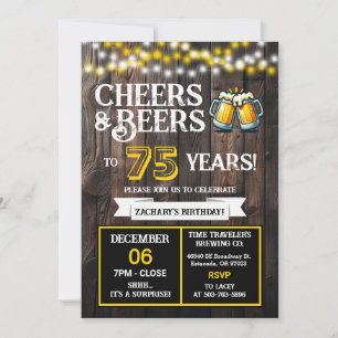 Surprise Brewery Cheers and Beers to 75 Years  Invitation