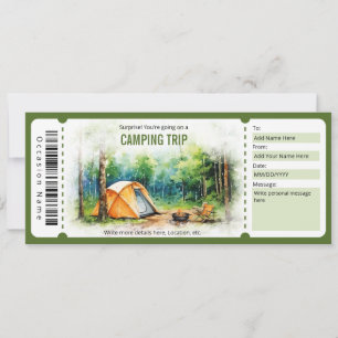 Surprise Camping Trip Ticket Template