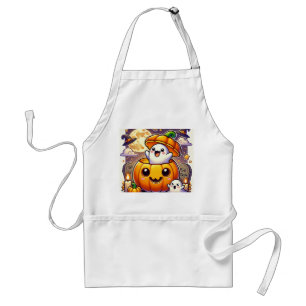 Surprise character apron in pumpkin.