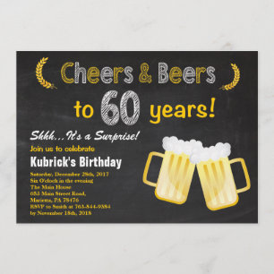 Surprise Cheers and Beers Invitation 60e anniversa