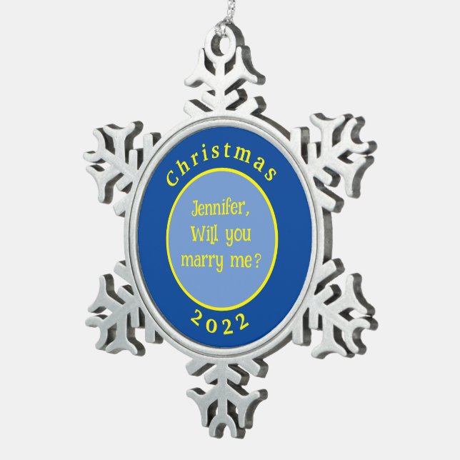 SURPRISE CHRISTMAS MARRIAGE PROPOSAL ORNAMENT (Right)