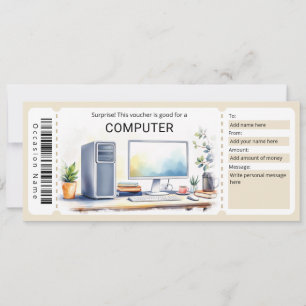 Surprise Computer Gift Certificate Invitation