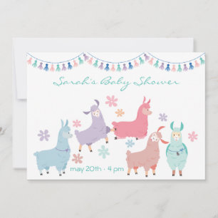 Surprise Dancing Llamas Baby Shower Invitation