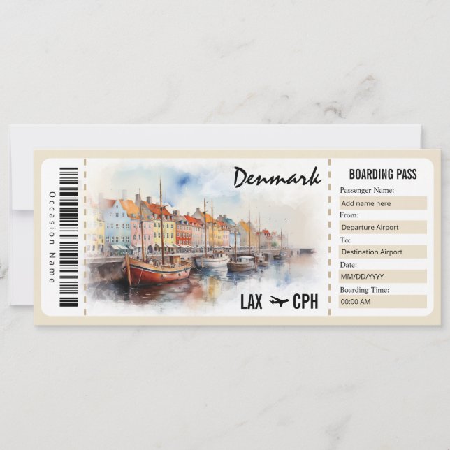 Surprise Danemark Carte d'embarquement Certificat  (Devant)
