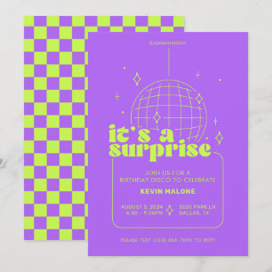 Surprise Disco Party Invitations