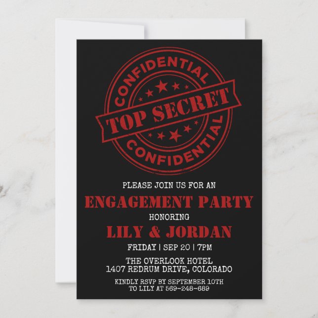 surprise engagement party invitations (Front)