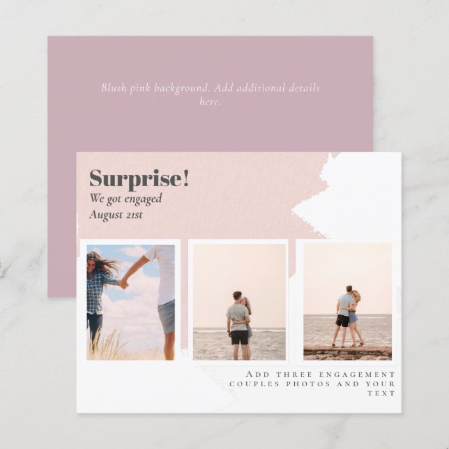 SURPRISE! Engagement PHOTO COLLAGE BUDGET (Front/Back)