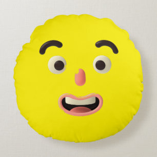 Surprise Face – Fun Round Pillow