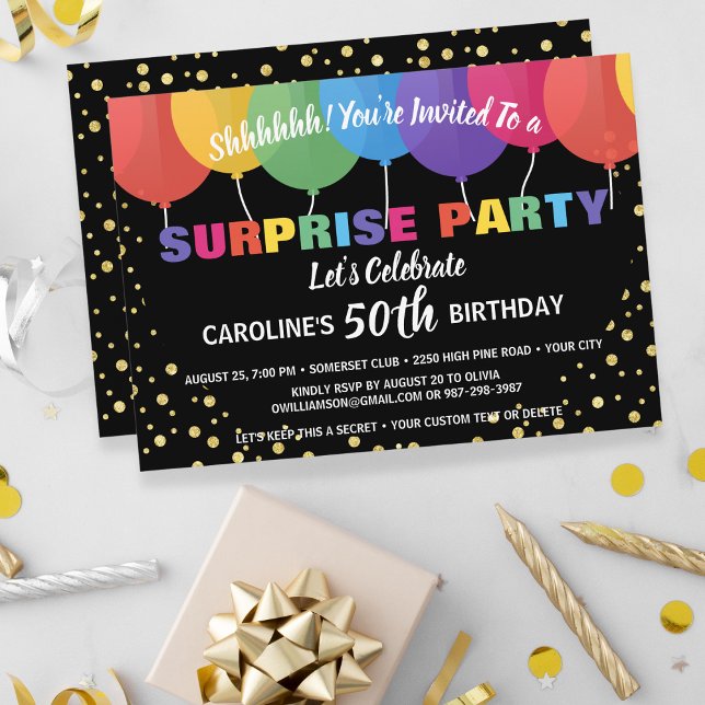 Surprise Fête Anniversaire Invitation Amusants Bal (Créateur téléchargé)