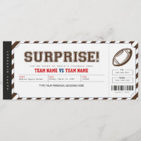 Surprise Football Game Stadium Gift Ticket
