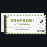 Surprise Golf Tournament Personalized Gift Ticket<br><div class="desc">EDITABLE. A gift idea to surprise your loved one to watch a Golf Tournament! This ticket template can be used for any occasion. Personalize yours today! For a custom design,  please send me a message</div>