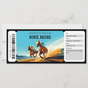 Surprise Horse Racing Ticket Gift Certificate Invitation