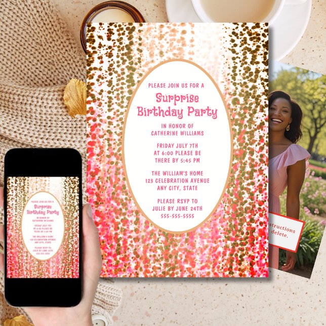 Surprise Invitation de fête d'anniversaire n'impor (Créateur téléchargé)