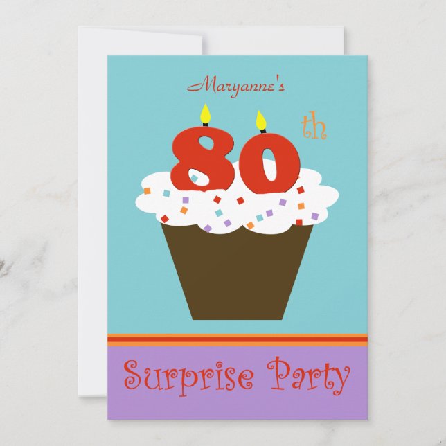 Surprise Invitation de fête de 80e anniversaire (Devant)