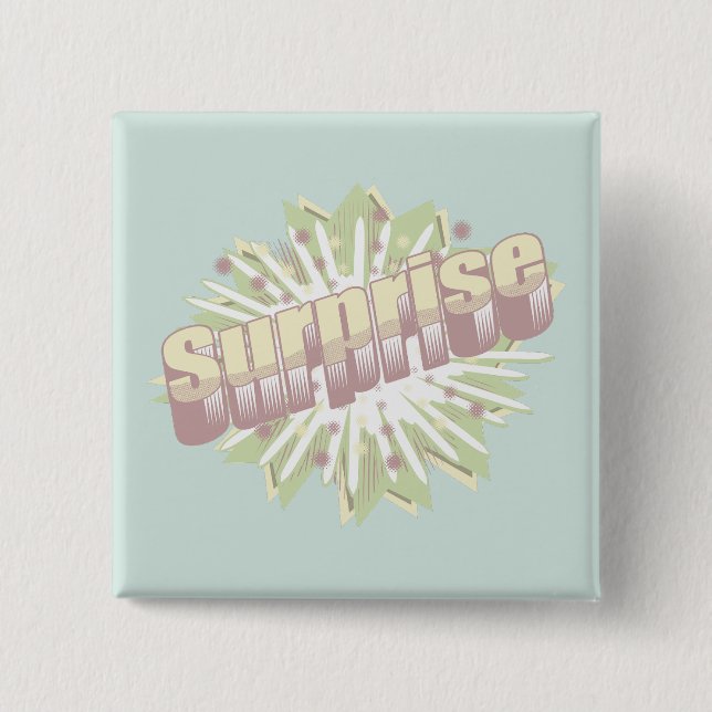 Surprise onomatopoeia explosion 2 inch square button (Front)