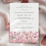 SURPRISE PARTY 18th Birthday Pink Carnation Floral Invitation<br><div class="desc">Perfect invitation for an January birthday party. Carnation is the birth flower for that month. It forms a pretty watercolor bottom border on this floral invitation template. All text is editable</div>