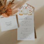 SURPRISE PARTY 18th Birthday Pumpkin Fall Leaves All In One Invitation<br><div class="desc">Save money with this all-in-one surprise party birthday invitation without sacrificing any style. You can skip the envelope and rsvp card. This autumn birthday invitation features 3 white pumpkins surrounded by fall leaves,  berries and wildflowers. The elegant watercolor design is complimented by modern calligraphy.</div>