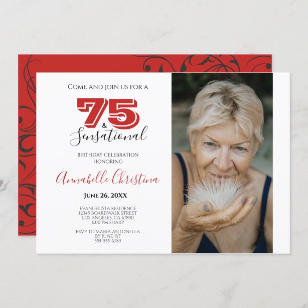 Happy 75th Birthday Invitations | Zazzle CA