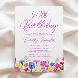 SURPRISE PARTY 90TH Birthday Purple Wildflower Invitation<br><div class="desc">A pretty wildflower border decorates the bottom of this adult 90th birthday surprise party invitation. Purple, blue, yellow and orange flowers create a colourful and happy design to celebrate this milestone birthday. Modern and simple purple calligraphy adds a trendy touch to keep it fresh. The open and carefree lettering flow...</div>