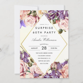 Surprise Party | Beautiful Bluebells and Roses Invitation
