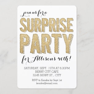 Surprise Party Glitter Invitation