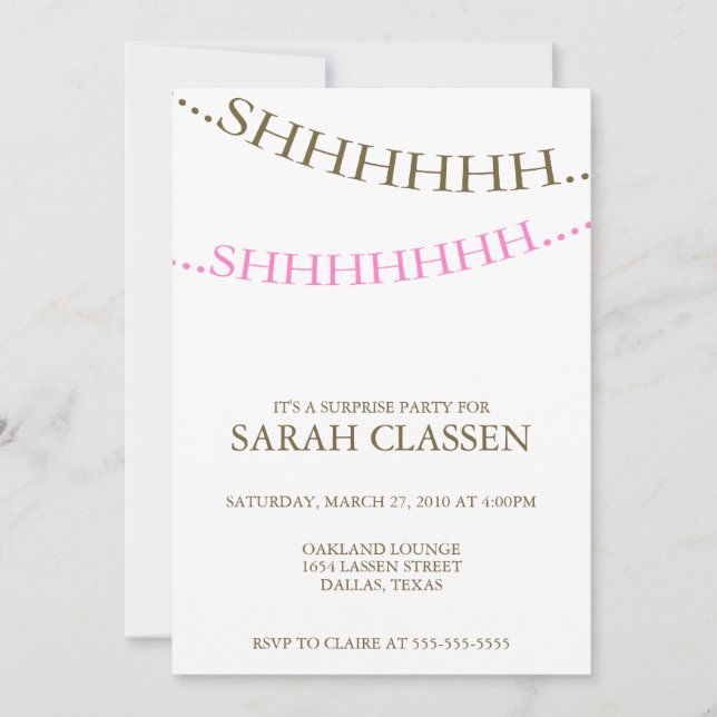Surprise Party Invitation (Front)