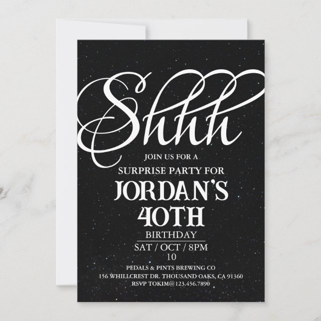 Surprise Party, Surprise Anniversaire invitation (Devant)