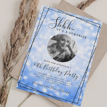 SURPRISE Photo 50th Birthday Blue Bokeh Invitation<br><div class="desc">An elegant "50th Birthday" party invitation design with personalized photo,  modern typography and a bokeh lights background.</div>