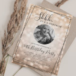 SURPRISE Photo 50th Birthday Rose Gold Bokeh Invitation<br><div class="desc">An elegant "50th Birthday" party invitation design with personalized photo,  modern typography and a bokeh lights background.</div>