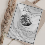 SURPRISE Photo 50th Birthday Silver Marble  Invitation<br><div class="desc">An elegant "50th Birthday" party invitation design with personalized photo,  modern typography and a faux sparkling Marble background.</div>