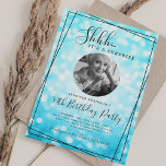 SURPRISE Photo 50th Birthday Turquoise Bokeh Invitation<br><div class="desc">An elegant "50th Birthday" party invitation design with personalized photo,  modern typography and a bokeh lights background.</div>