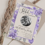 SURPRISE Photo 70th Birthday Bloom Purple  Invitation<br><div class="desc">An elegant "70th Birthday" party invitation design with personalized photo,  modern typography and a Garden in Bloom background.</div>