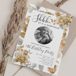SURPRISE Photo 70th Birthday Garden in Bloom Gold Invitation<br><div class="desc">An elegant "70th Birthday" party invitation design with personalized photo,  modern typography and a Garden in Bloom background.</div>