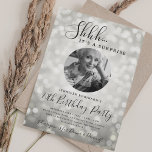 SURPRISE Photo 70th Birthday Silver Sparkle Bokeh Invitation<br><div class="desc">An elegant "70th Birthday" party invitation design with personalized photo,  modern typography and a bokeh lights background.</div>
