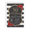 Surprise Red Rose 70th Birthday Invitation Gold