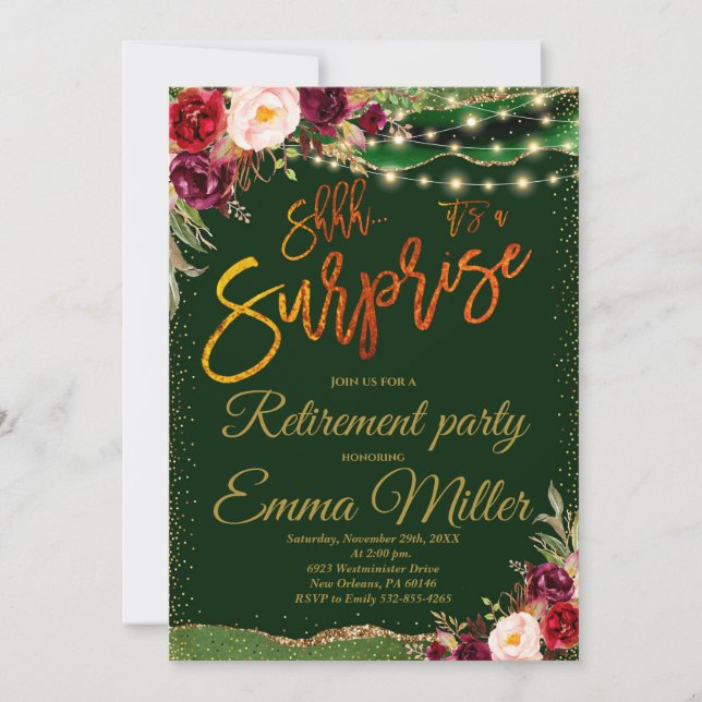 Surprise Retirement Party Invitation (Front)