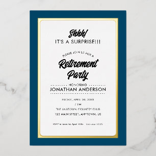 Surprise Retirement Party Simple Gold