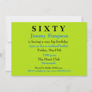Surprise SIXTIETH Invitation d'anniversaire