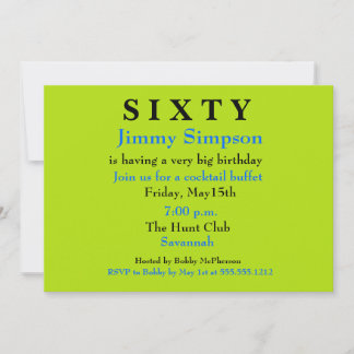 Surprise SIXTIETH Invitation d'anniversaire