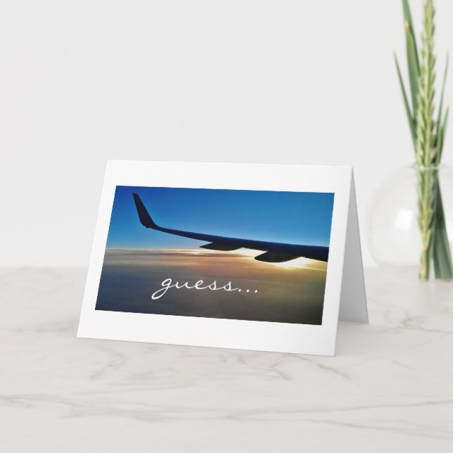 Surprise trip : Airplane and sunrise Announcement (Front)
