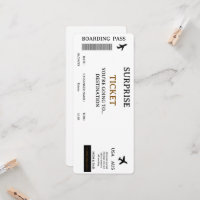 Surprise Trip Ticket Plane Travel Boarding Pass In