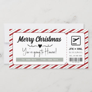Surprise Vacation Gift Voucher Digital or Printed Holiday Card