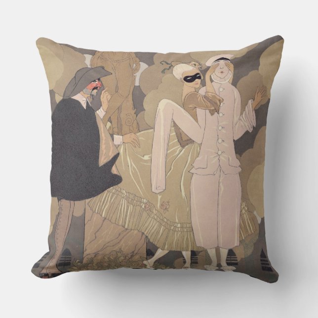 Surprise (w/c on paper) throw pillow (Front)
