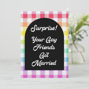Surprise Your Gay Friends Got Married Rainbow Invitation