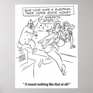 Surprise Your Wife wuth a Honey, Humour, Vintage Poster