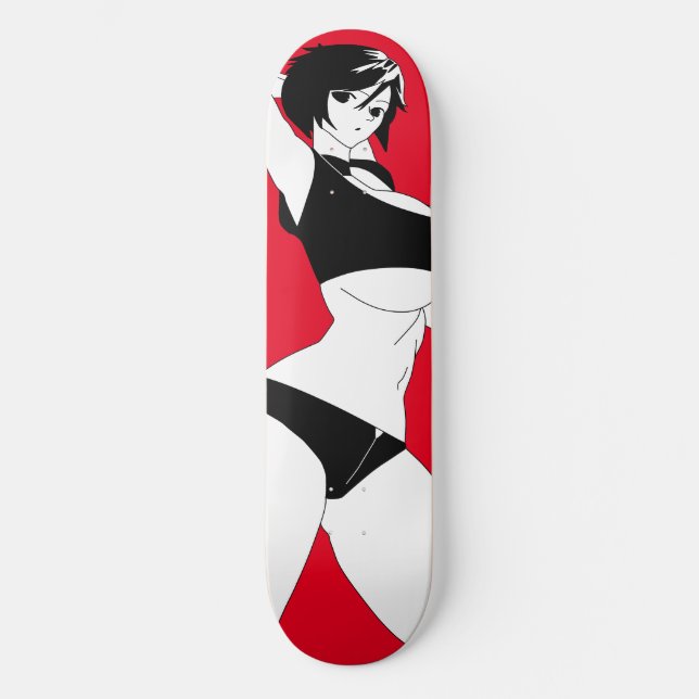 Surprised Anime Girl Skateboard Deck (Front)