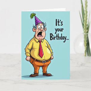 Surprised Birthday Cartoon Card